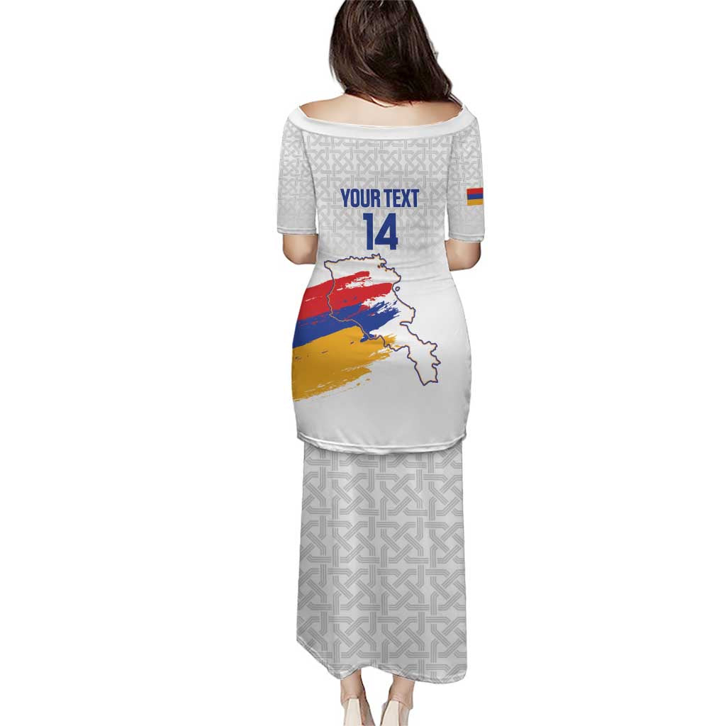 Custom Armenia Football Puletasi Armenian Map Knot Pattern