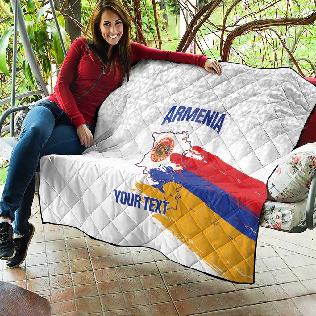 Custom Armenia Football Quilt Armenian Map Knot Pattern
