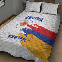 Custom Armenia Football Quilt Bed Set Armenian Map Knot Pattern