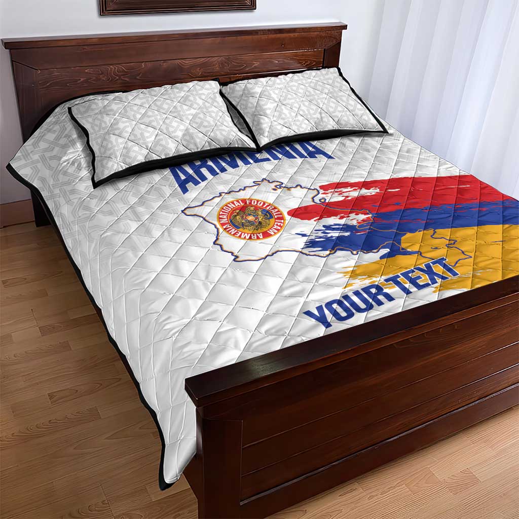 Custom Armenia Football Quilt Bed Set Armenian Map Knot Pattern