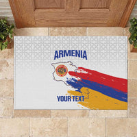 Custom Armenia Football Rubber Doormat Armenian Map Knot Pattern