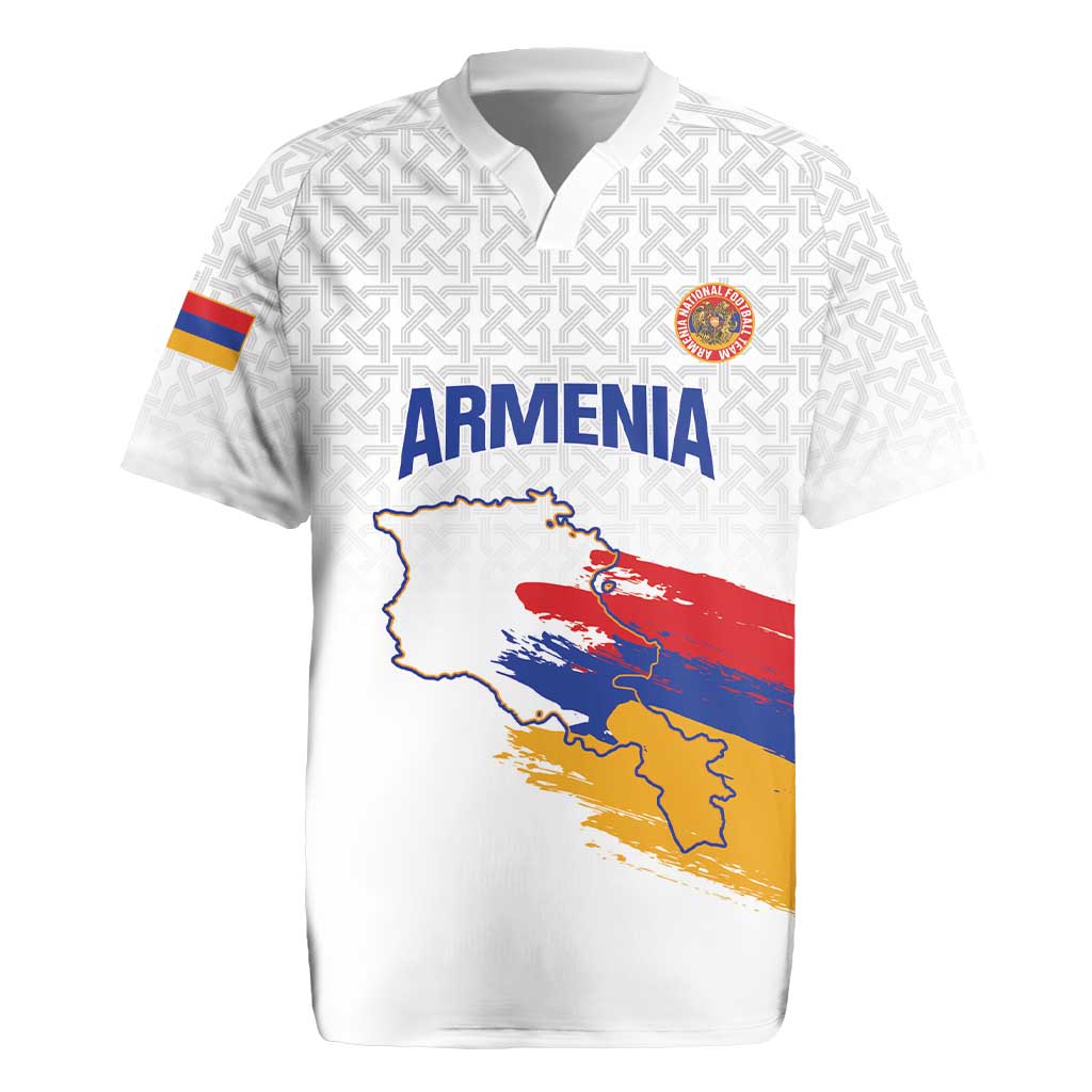 Custom Armenia Football Rugby Jersey Armenian Map Knot Pattern
