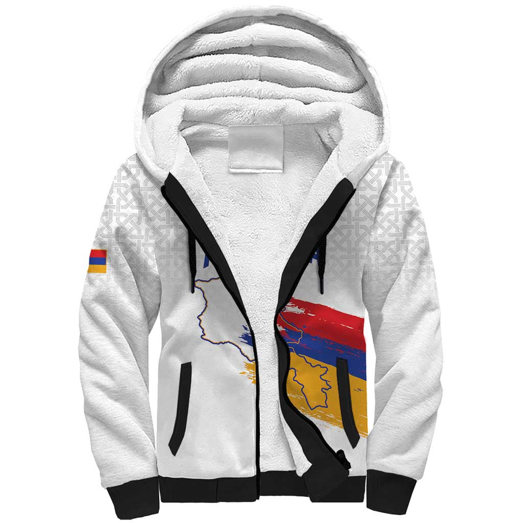Custom Armenia Football Sherpa Hoodie Armenian Map Knot Pattern
