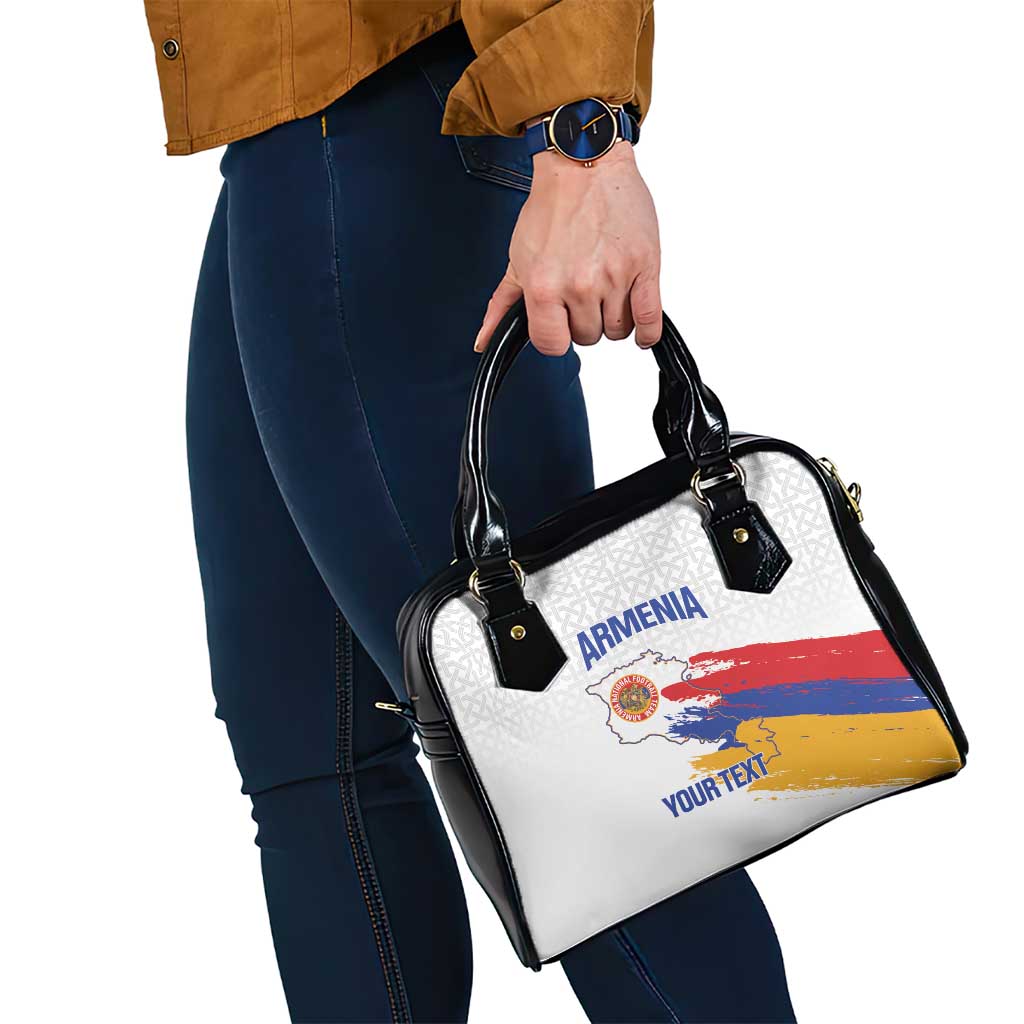 Custom Armenia Football Shoulder Handbag Armenian Map Knot Pattern