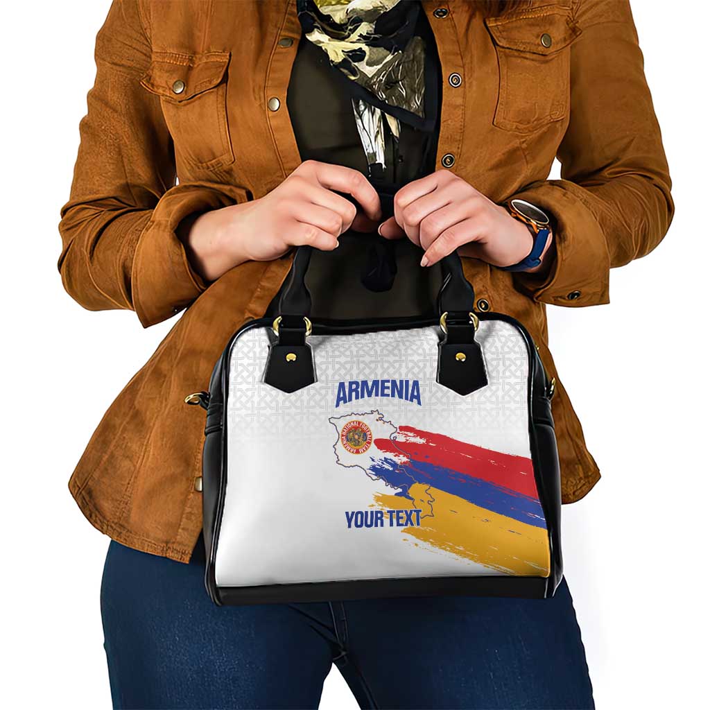 Custom Armenia Football Shoulder Handbag Armenian Map Knot Pattern