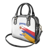 Custom Armenia Football Shoulder Handbag Armenian Map Knot Pattern