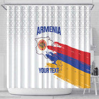 Custom Armenia Football Shower Curtain Armenian Map Knot Pattern