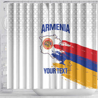 Custom Armenia Football Shower Curtain Armenian Map Knot Pattern
