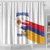 Custom Armenia Football Shower Curtain Armenian Map Knot Pattern