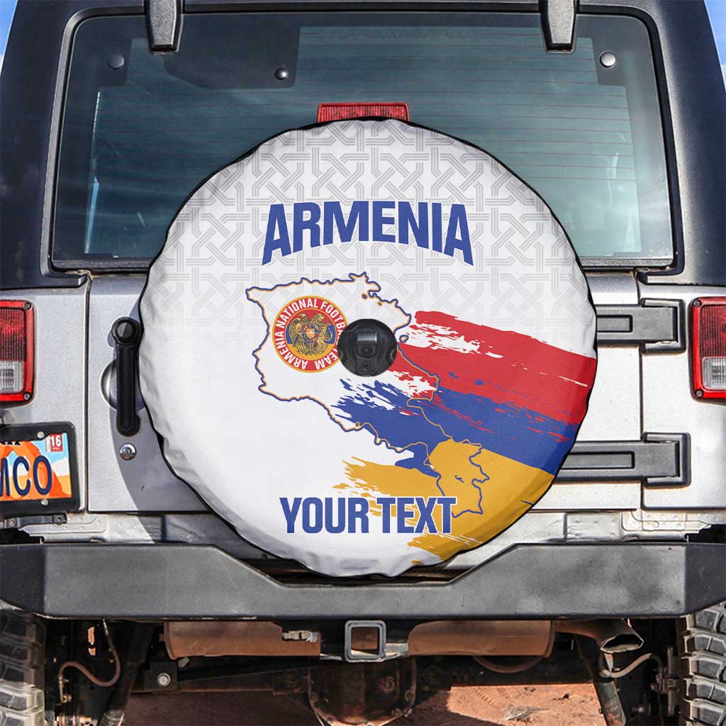 Custom Armenia Football Spare Tire Cover Armenian Map Knot Pattern