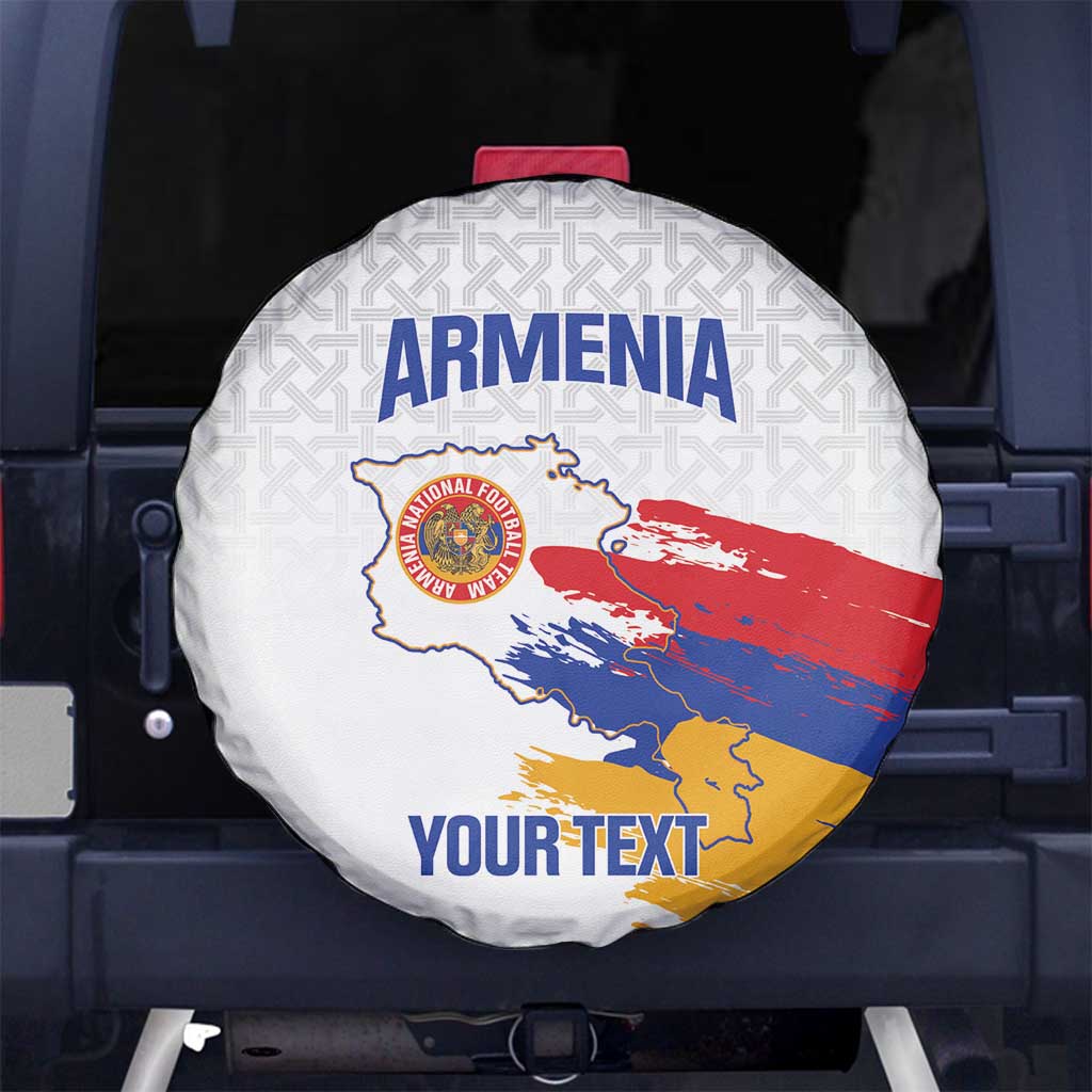 Custom Armenia Football Spare Tire Cover Armenian Map Knot Pattern