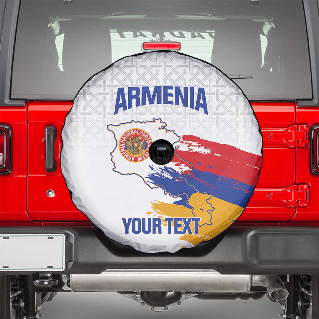 Custom Armenia Football Spare Tire Cover Armenian Map Knot Pattern