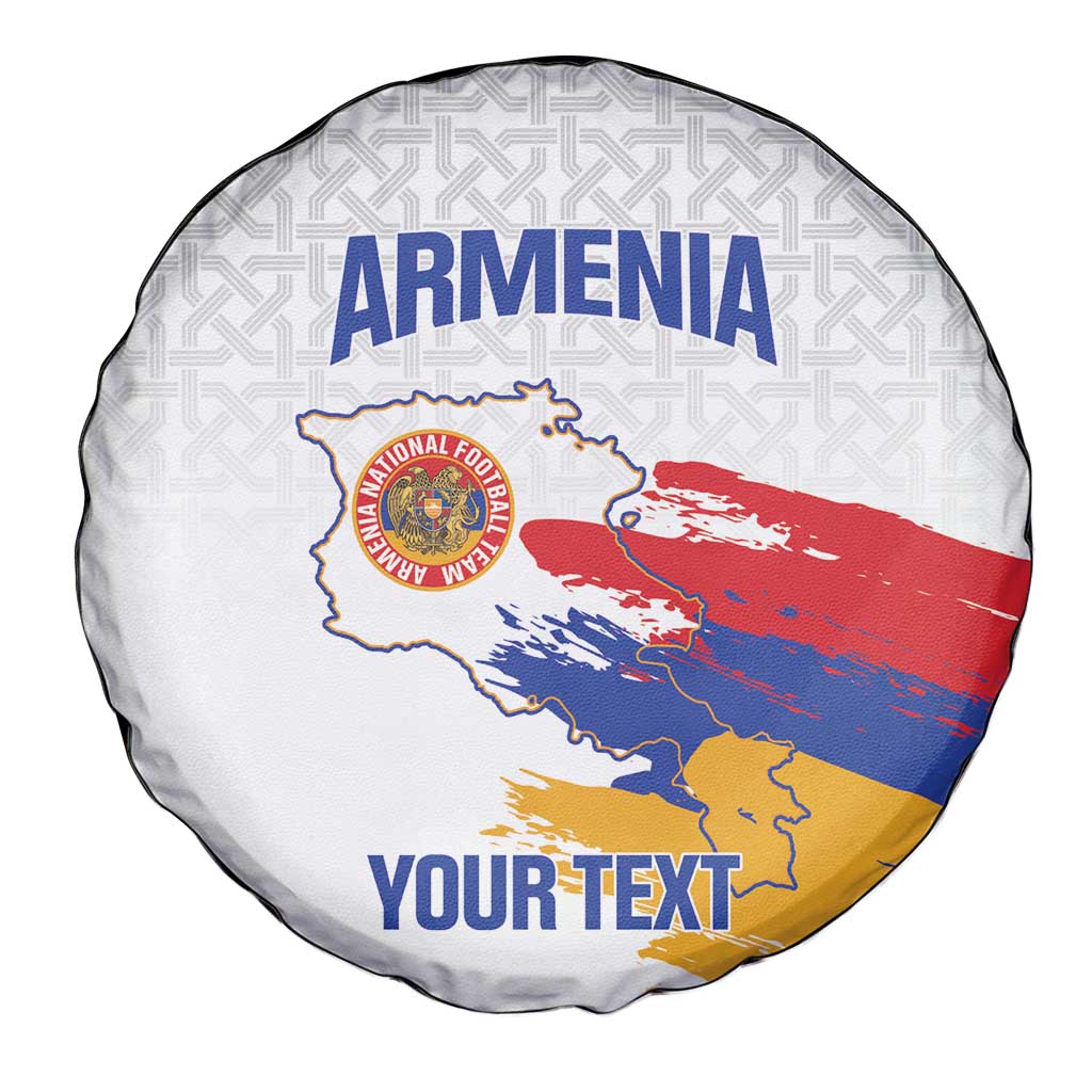 Custom Armenia Football Spare Tire Cover Armenian Map Knot Pattern