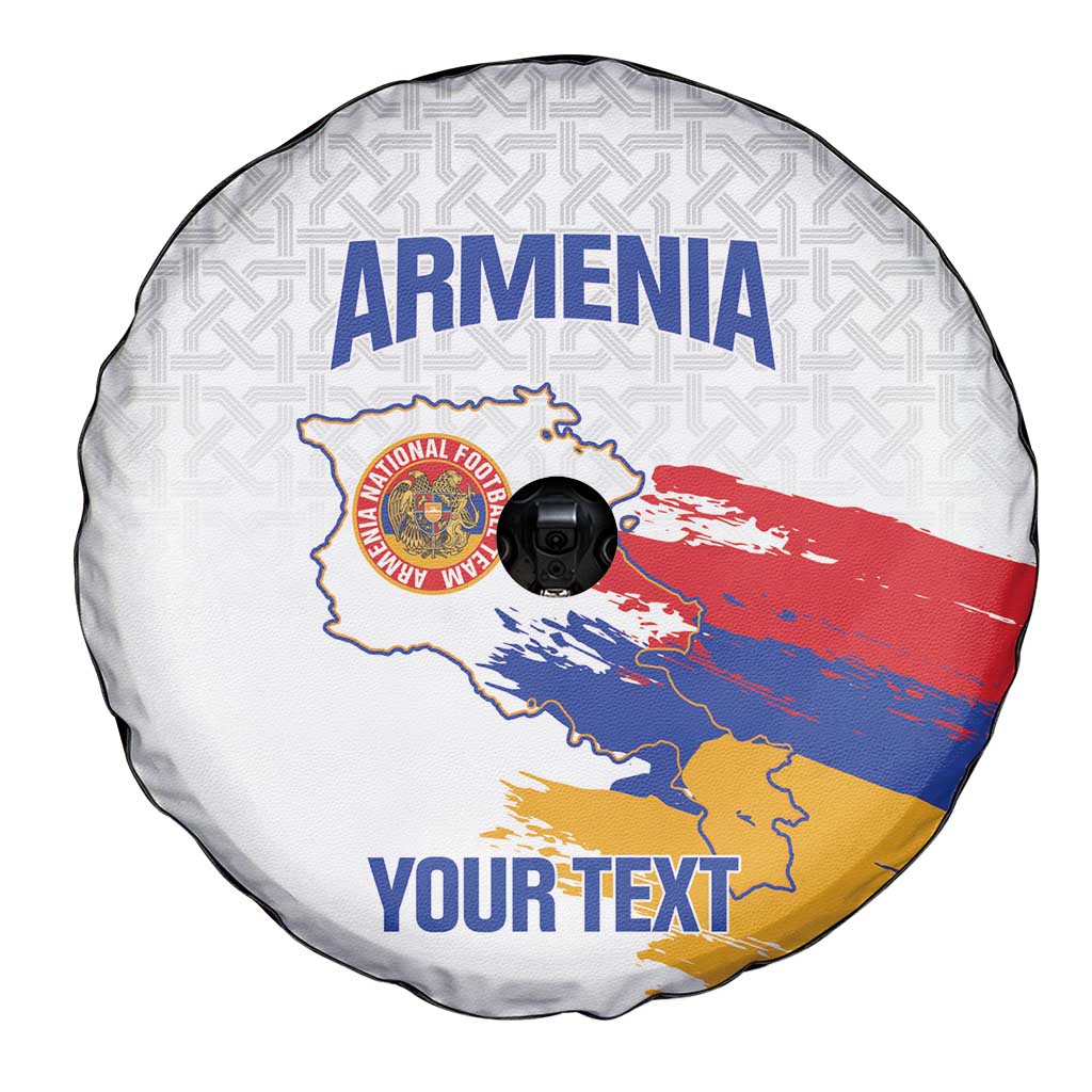 Custom Armenia Football Spare Tire Cover Armenian Map Knot Pattern
