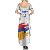 Custom Armenia Football Summer Maxi Dress Armenian Map Knot Pattern