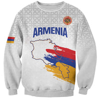 Custom Armenia Football Sweatshirt Armenian Map Knot Pattern
