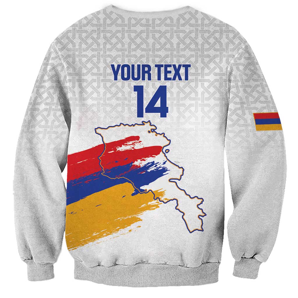 Custom Armenia Football Sweatshirt Armenian Map Knot Pattern