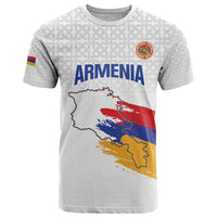 Custom Armenia Football T Shirt Armenian Map Knot Pattern