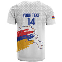 Custom Armenia Football T Shirt Armenian Map Knot Pattern