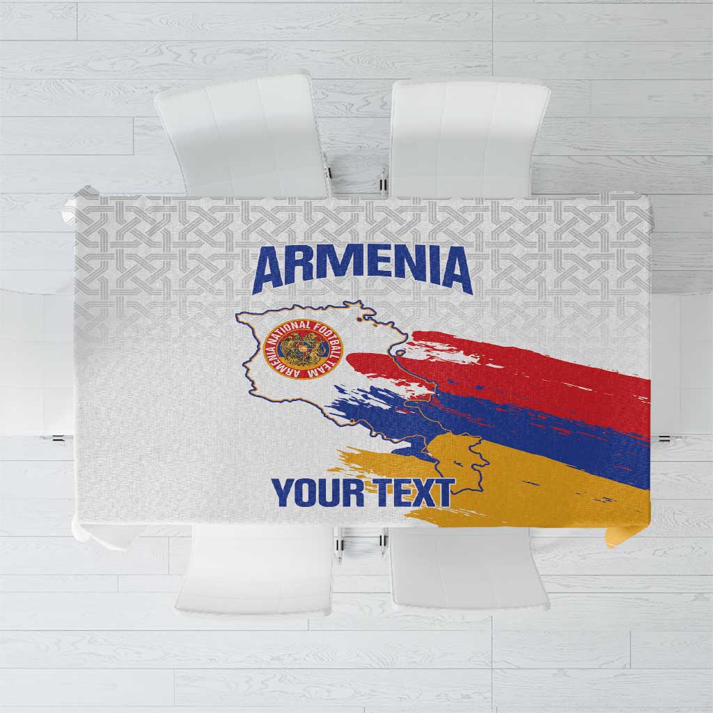 Custom Armenia Football Tablecloth Armenian Map Knot Pattern