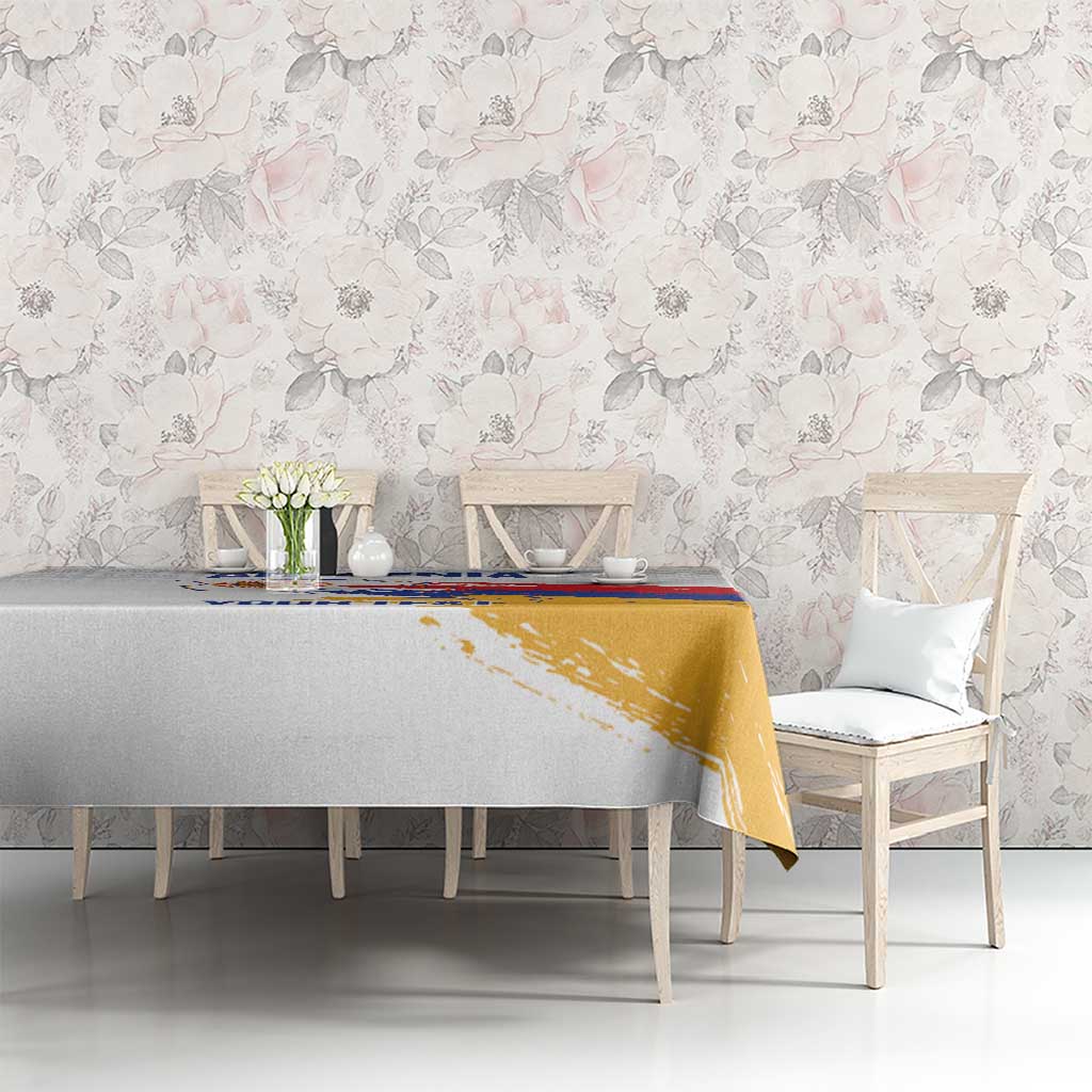 Custom Armenia Football Tablecloth Armenian Map Knot Pattern