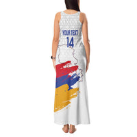 Custom Armenia Football Tank Maxi Dress Armenian Map Knot Pattern