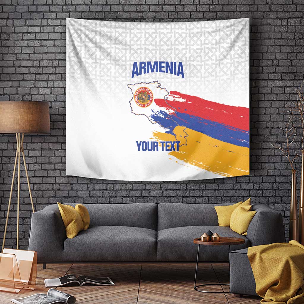 Custom Armenia Football Tapestry Armenian Map Knot Pattern