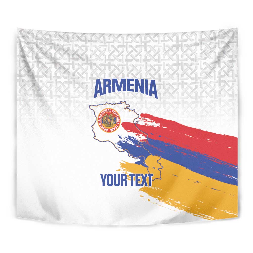 Custom Armenia Football Tapestry Armenian Map Knot Pattern