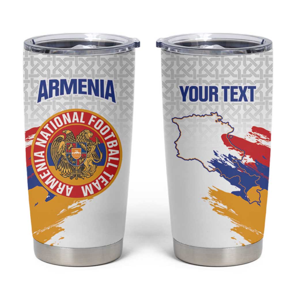 Custom Armenia Football Tumbler Cup Armenian Map Knot Pattern