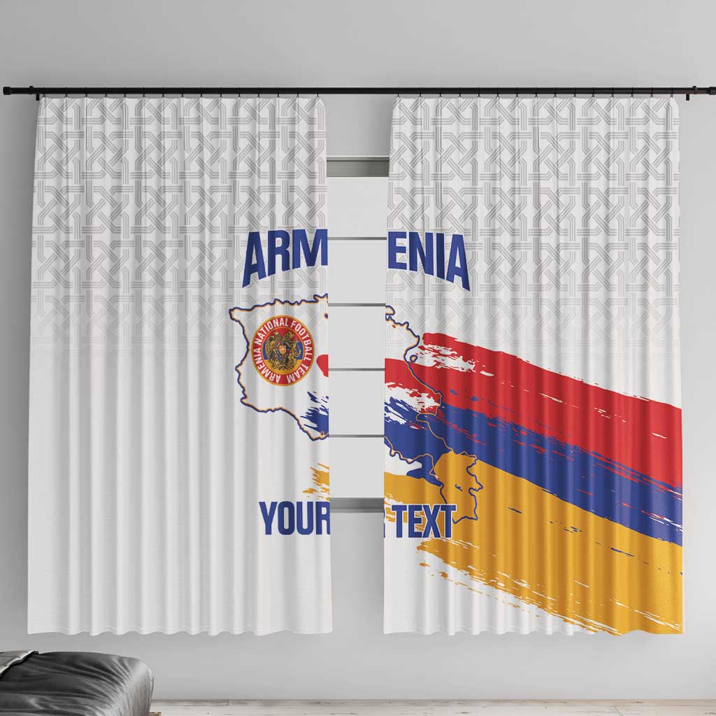 Custom Armenia Football Window Curtain Armenian Map Knot Pattern