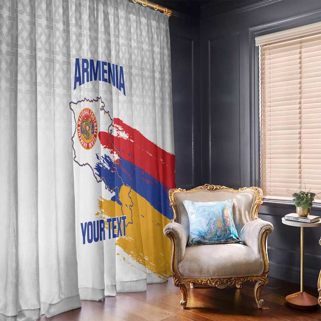 Custom Armenia Football Window Curtain Armenian Map Knot Pattern