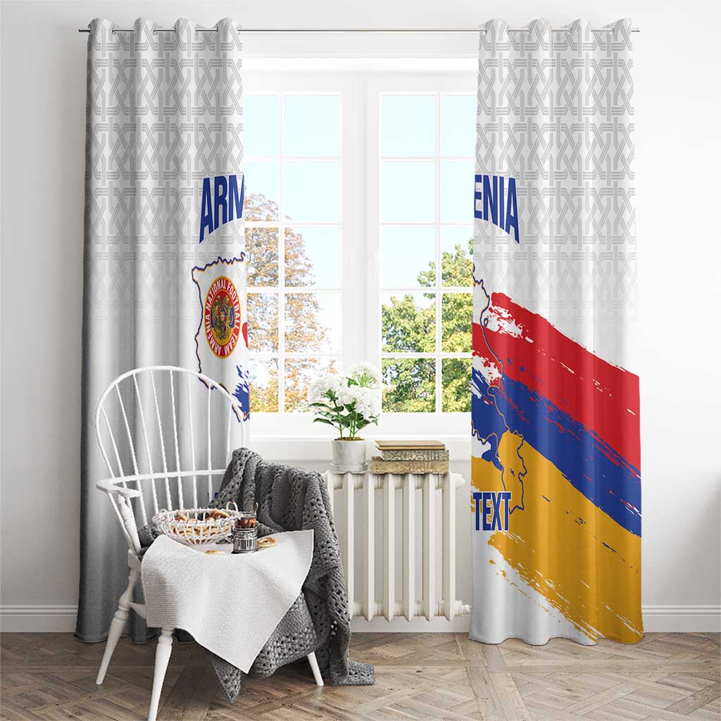 Custom Armenia Football Window Curtain Armenian Map Knot Pattern