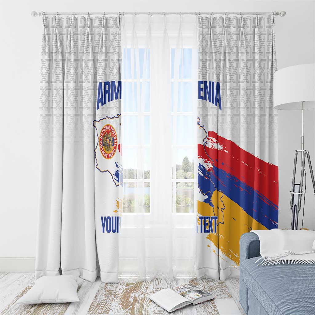 Custom Armenia Football Window Curtain Armenian Map Knot Pattern