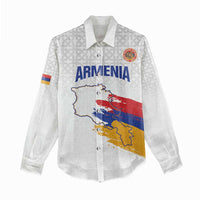 Custom Armenia Football Women Casual Shirt Armenian Map Knot Pattern