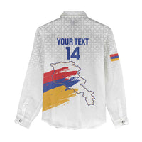 Custom Armenia Football Women Casual Shirt Armenian Map Knot Pattern
