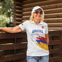 Custom Armenia Football Women Polo Shirt Armenian Map Knot Pattern