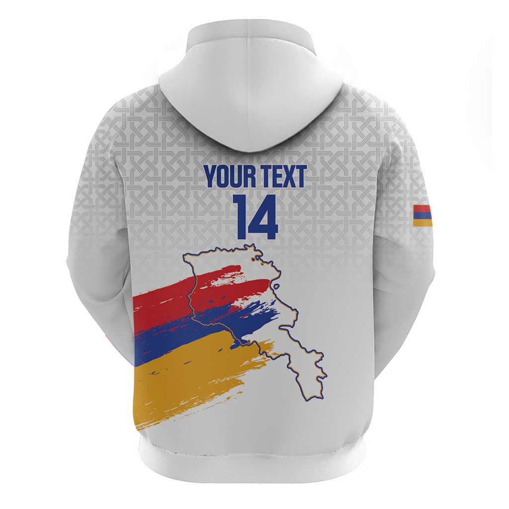 Custom Armenia Football Zip Hoodie Armenian Map Knot Pattern