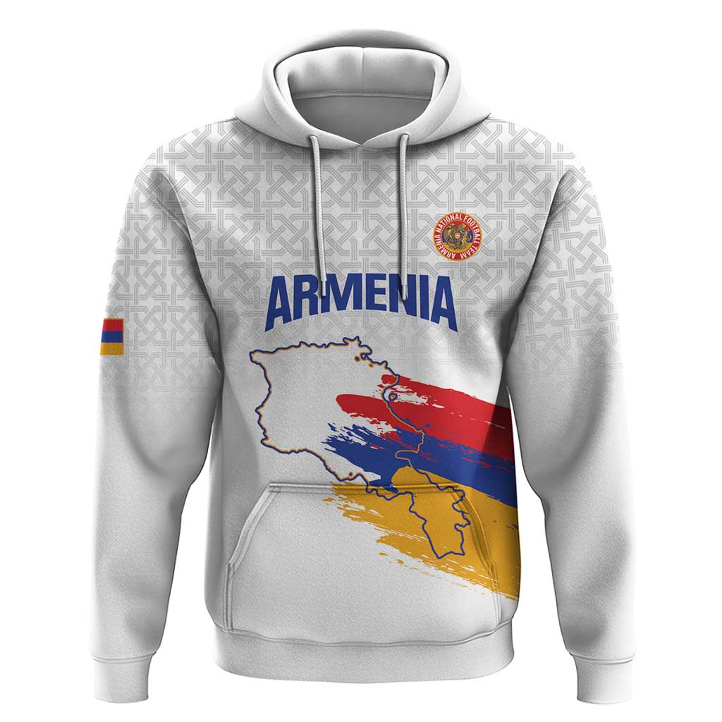 Custom Armenia Football Zip Hoodie Armenian Map Knot Pattern