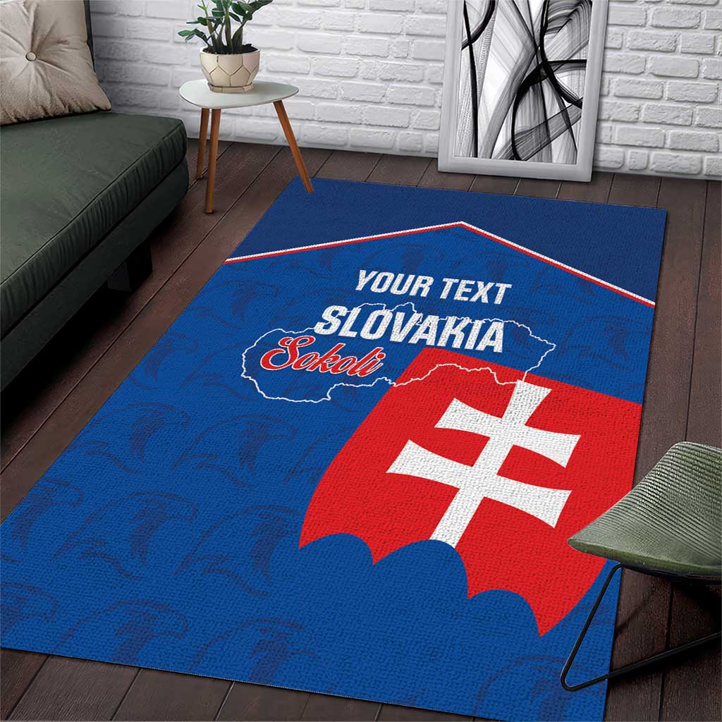 Custom Slovakia Football Area Rug Come On Sokoli Falcon Pattern
