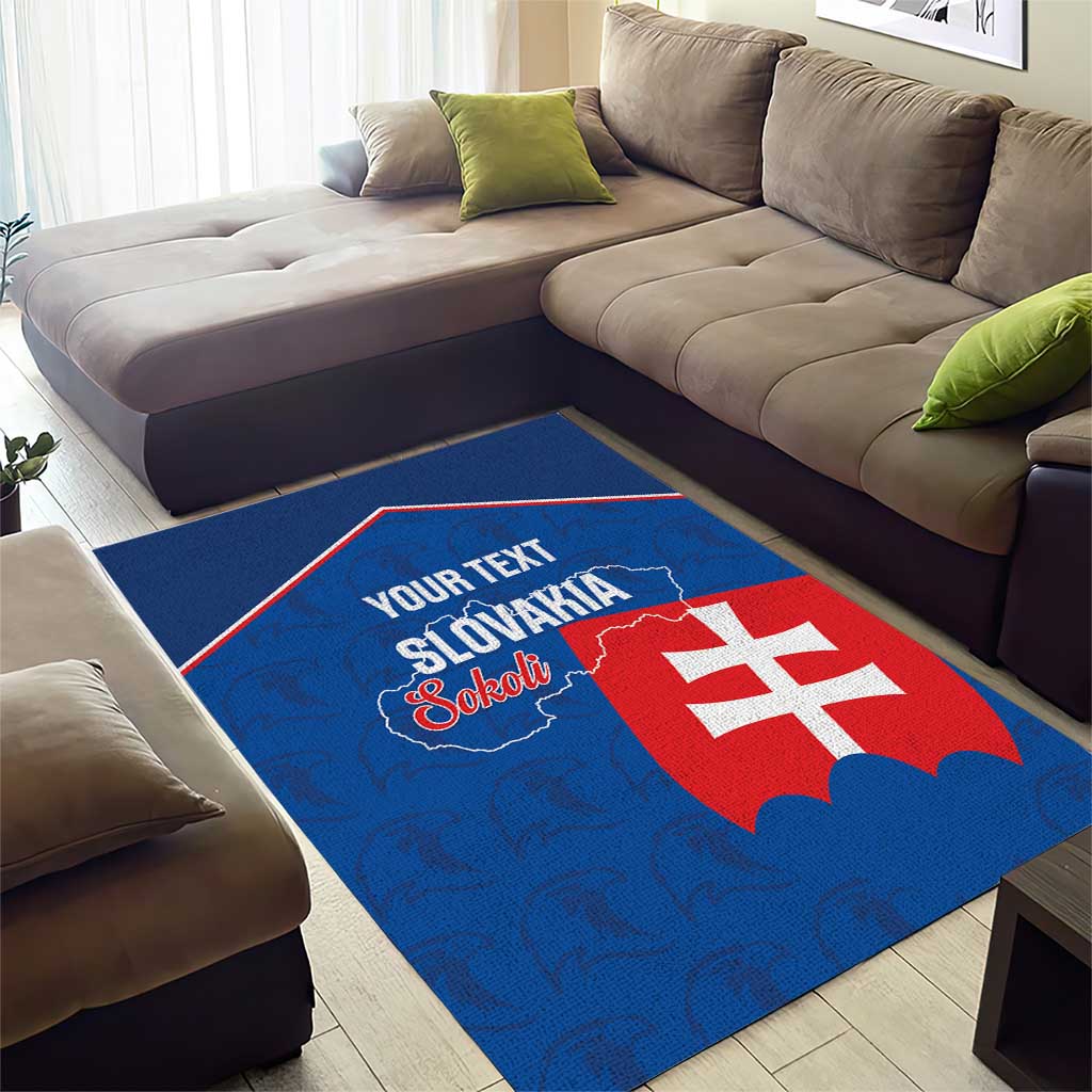 Custom Slovakia Football Area Rug Come On Sokoli Falcon Pattern