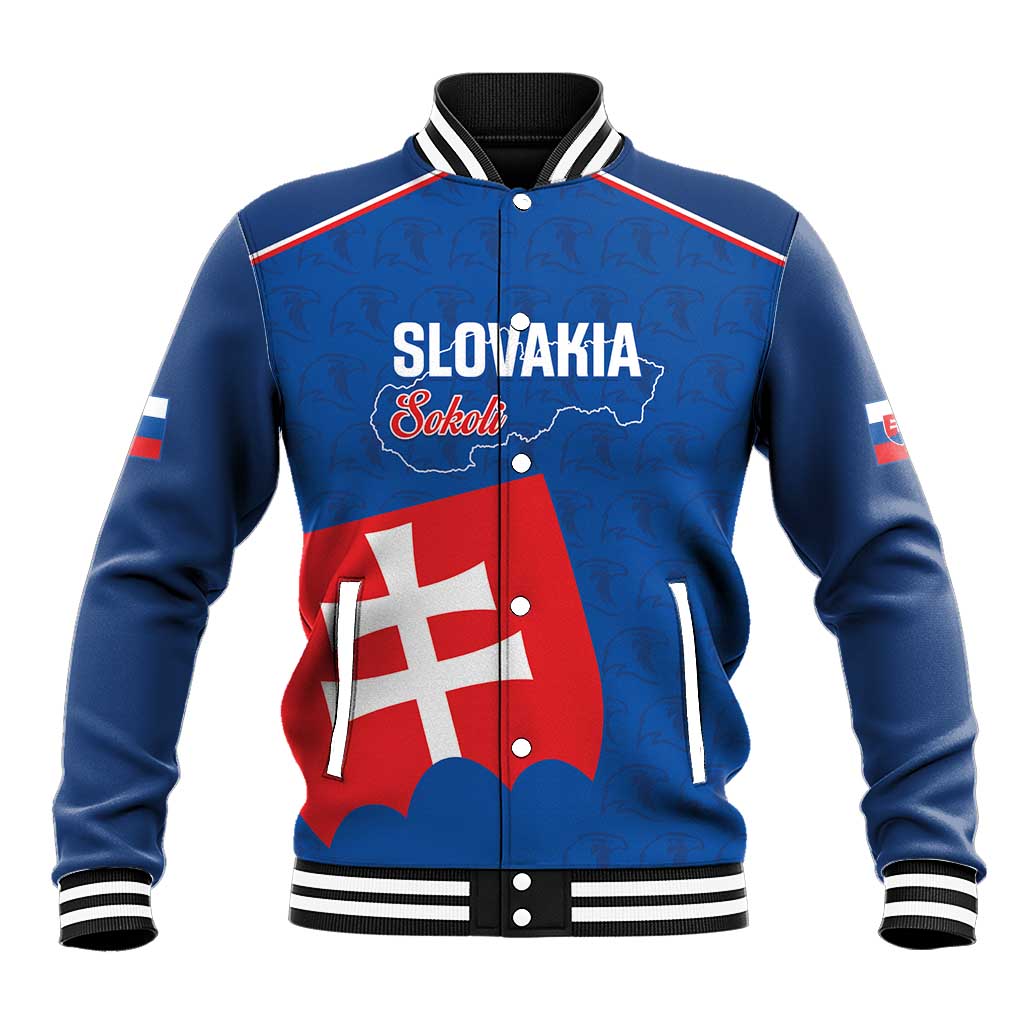 Custom Slovakia Football Baseball Jacket Come On Sokoli Falcon Pattern