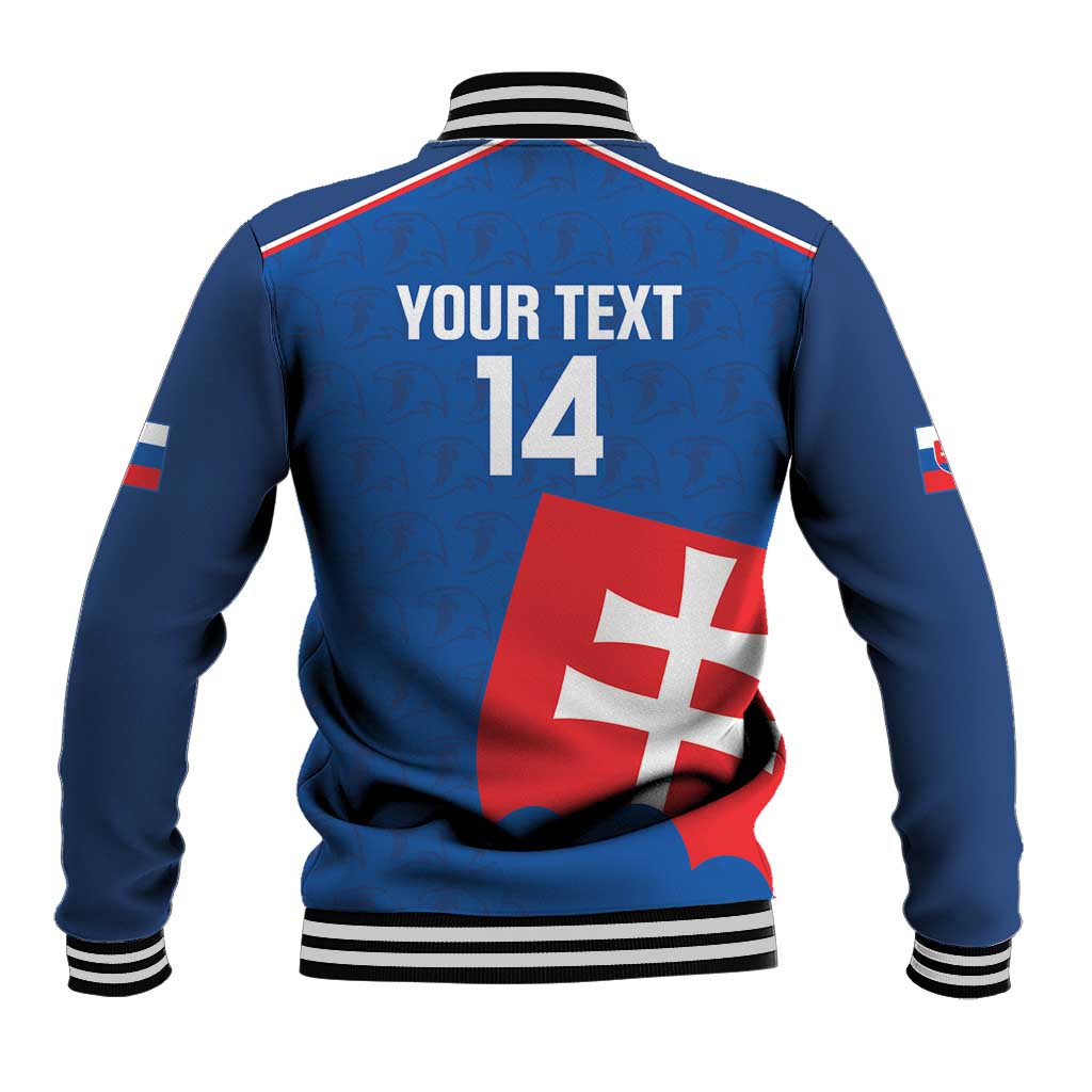 Custom Slovakia Football Baseball Jacket Come On Sokoli Falcon Pattern