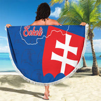 Custom Slovakia Football Beach Blanket Come On Sokoli Falcon Pattern