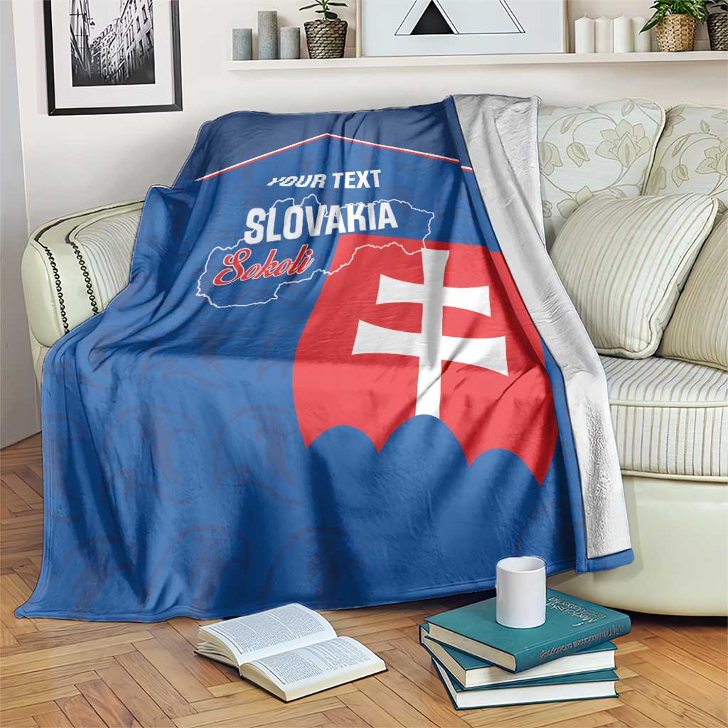 Custom Slovakia Football Blanket Come On Sokoli Falcon Pattern