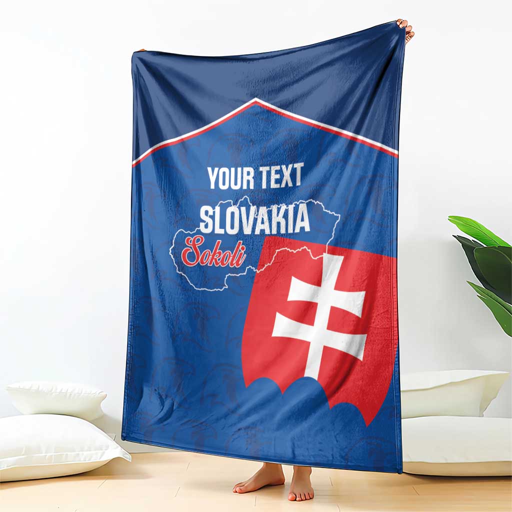 Custom Slovakia Football Blanket Come On Sokoli Falcon Pattern