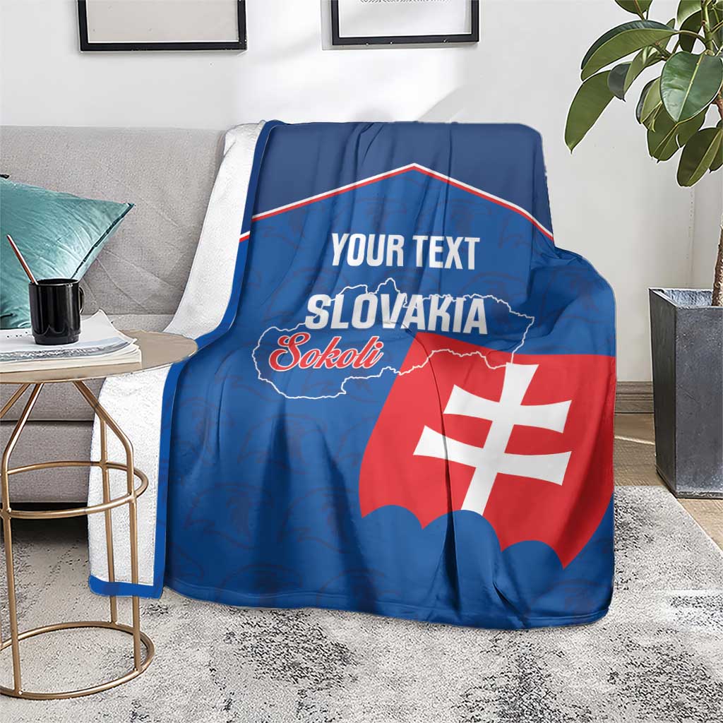 Custom Slovakia Football Blanket Come On Sokoli Falcon Pattern