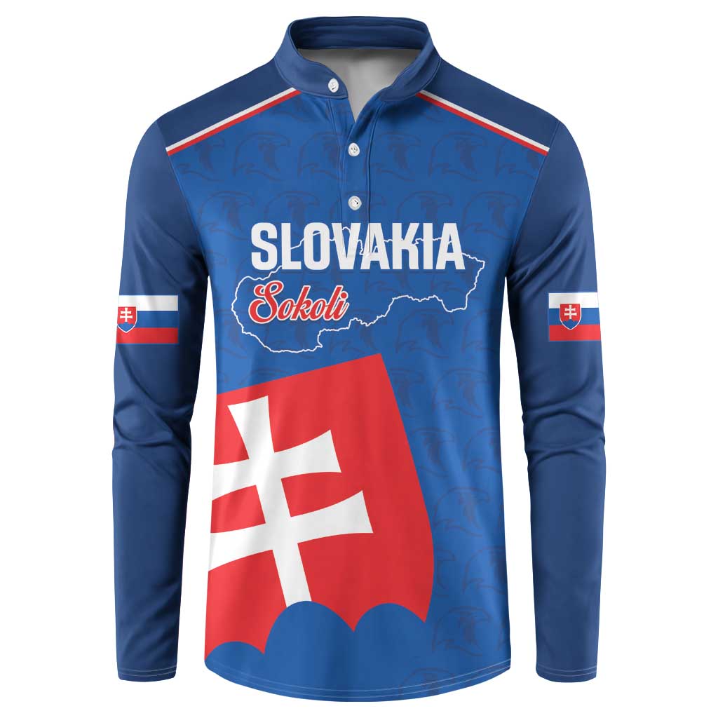 Custom Slovakia Football Button Sweatshirt Come On Sokoli Falcon Pattern