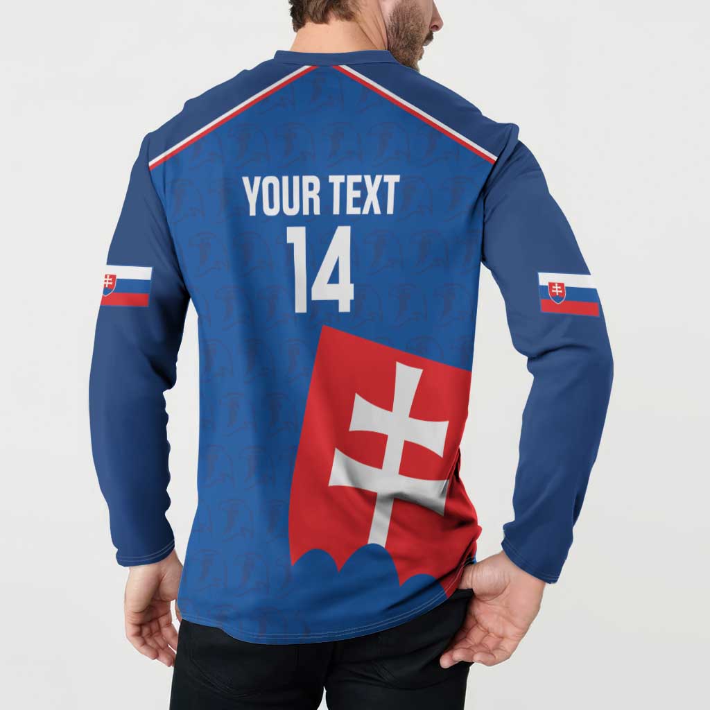 Custom Slovakia Football Button Sweatshirt Come On Sokoli Falcon Pattern