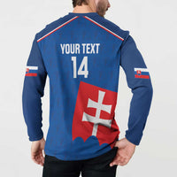 Custom Slovakia Football Button Sweatshirt Come On Sokoli Falcon Pattern