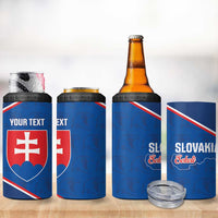 Custom Slovakia Football 4 in 1 Can Cooler Tumbler Come On Sokoli Falcon Pattern